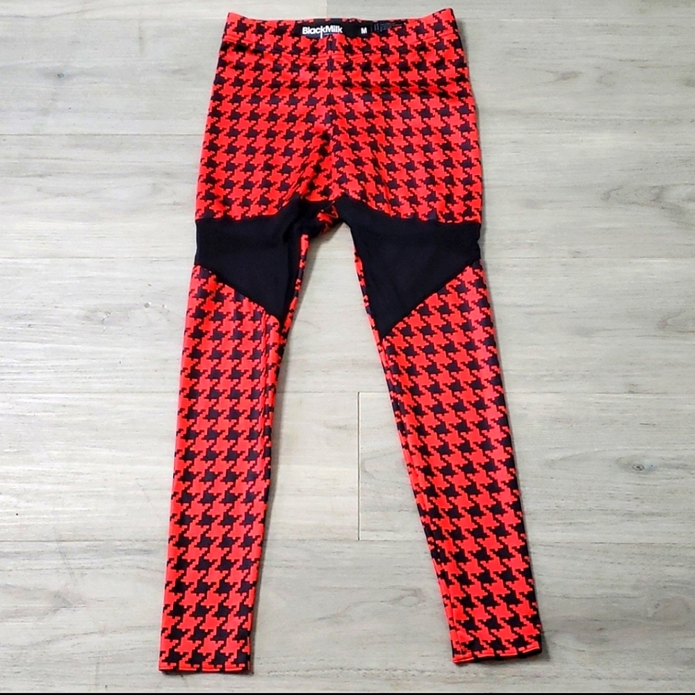 ♦️♠️ Blackmilk Black Red Punk Spartan Leggings w Mesh M ♠️♦️